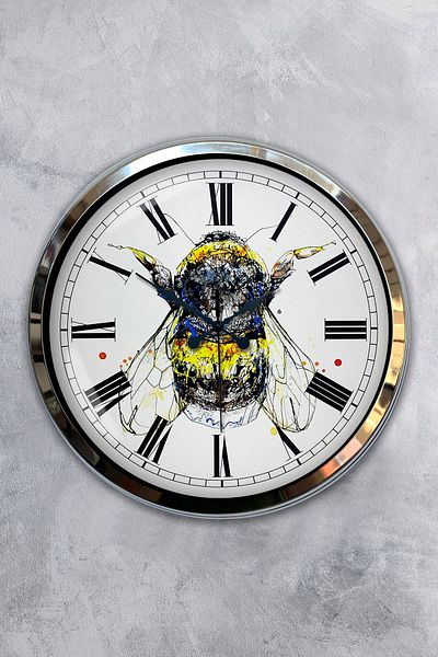Kasva Concept Gift 40 cm Chrome Metal Artistic Wall Clock
