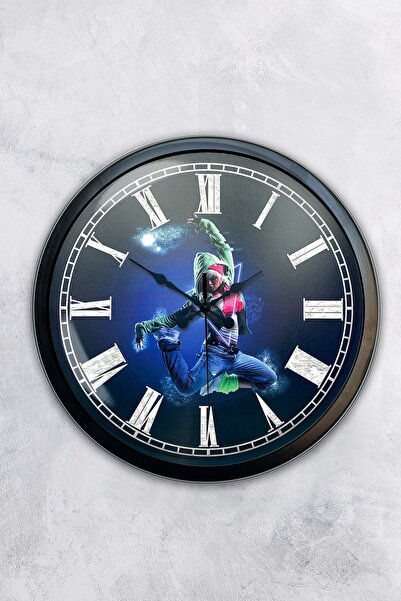 Platin Saat هدية ساعة حائط راقصة معدنية سوداء مقاس 40 سم