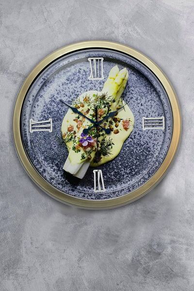 Platin Saat هدية ساعة حائط مطبخ معدنية عتيقة مقاس 40 سم