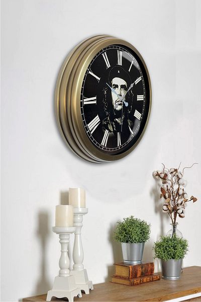 Kasva Concept 40 cm Antique Metal Check Vara Wall Clock