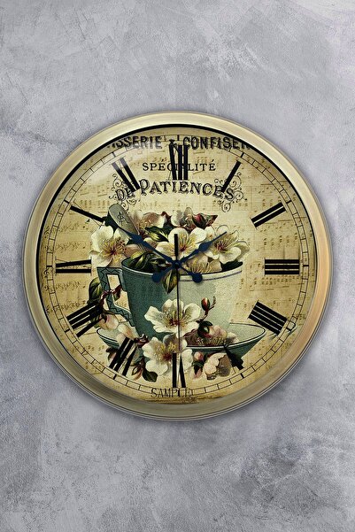 Dream Gift هدية ساعة حائط على شكل زهور معدنية عتيقة مقاس 40 سم