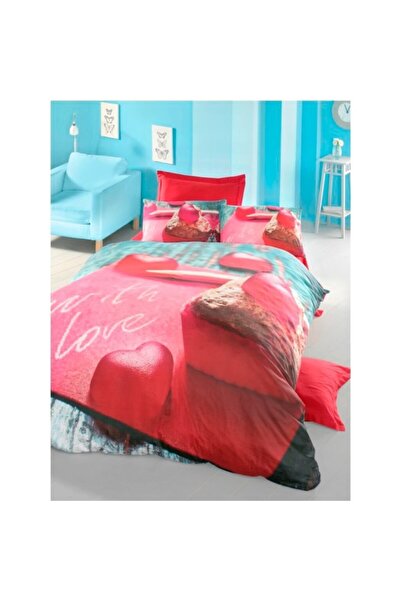 Komfort Home طقم غطاء لحاف مزدوج من الساتان القطني ثلاثي الأبعاد