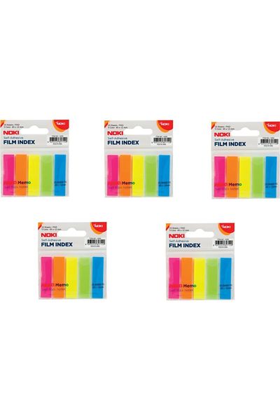 Noki Memo Film Index 5 Colors 12 X 45 mm 25 Sheets 5 Pieces