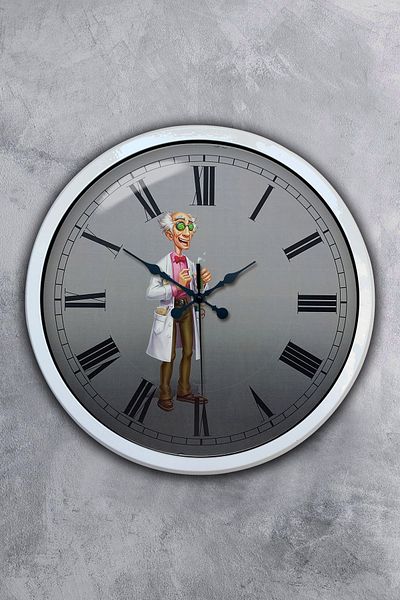 Kasva Concept Gift 40 cm White Metal Laboratory Wall Clock