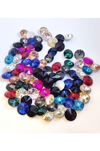 yiğit aksesuar 16 Mm Rivoli Glass Stone Mixed Package 50 Pieces