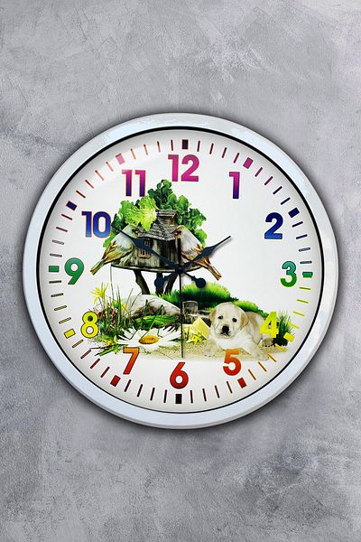 Kasva Concept 40 cm White Metal Natural Life Wall Clock