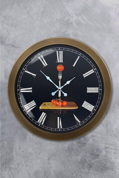 Kasva Concept Δώρο 36 εκ. Αντίκα Μεταλλικό Ρολόι Κουζίνας Τοίχου