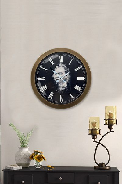 Kasva Concept Gift 36 cm Antique Metal Ataturk Wall Clock