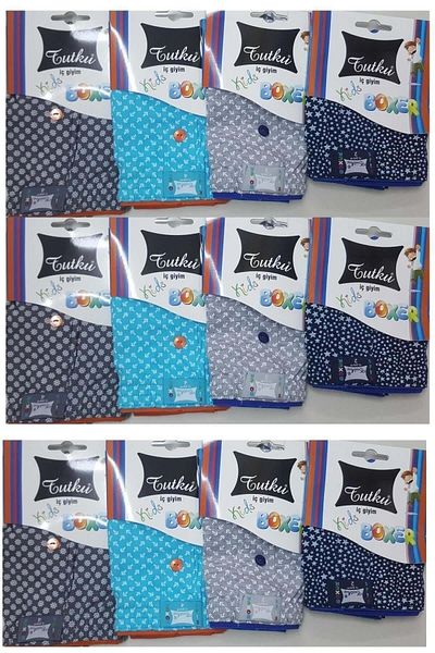 Tutku Boy's Patterned Boxer - Turquoise - 2