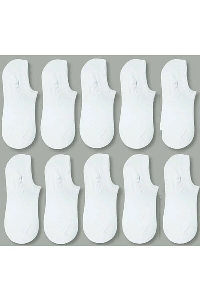 socksbox 10 ζευγάρια γυναικείες κάλτσες αθλητικών παπουτσιών από λευκό μπαμπού Invisible (sneaker).