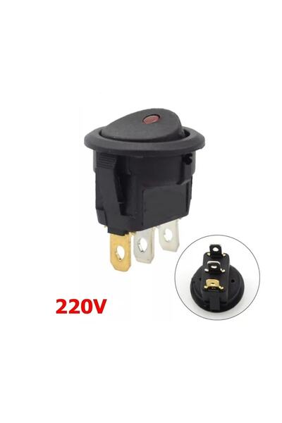Genel Markalar Yuvarlak Nokta Kırmızı Işıklı Anahtar On-off 3p 220v