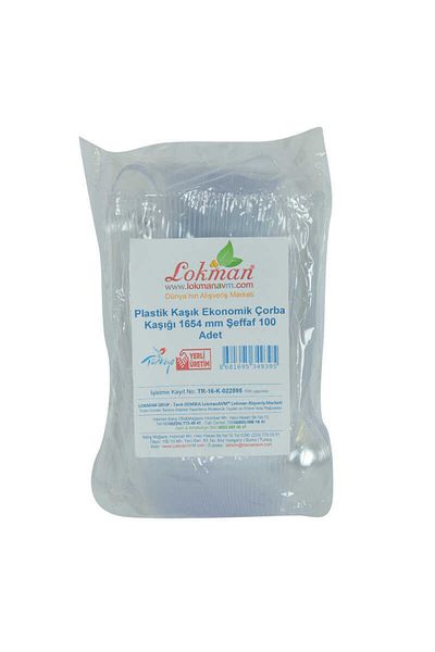 LokmanAVM Plastic Spoon Economical Soup Spoon 1654 Mm Transparent 100 Pieces 1 Pack