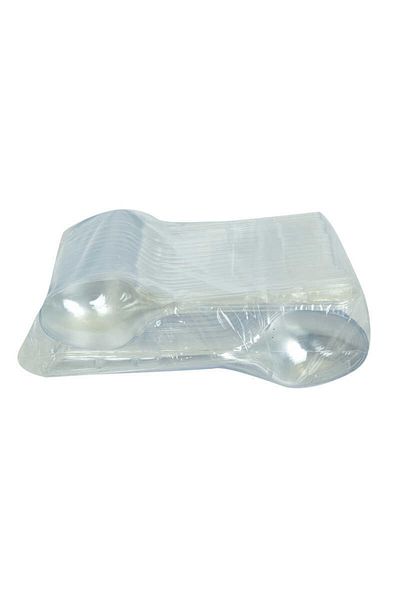 LokmanAVM Plastic Spoon Economical Soup Spoon 1654 Mm Transparent 100 Pieces 1 Pack