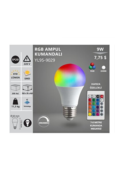 Noas Rgb Ampul Kumandalı 9w
