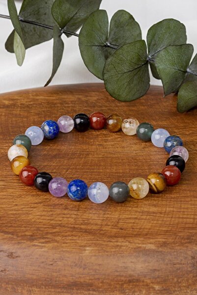 Dünya Doğal Taş 7'li Çakra Taşı Bileklik