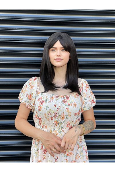 Fenomen Peruk Siyah Kısa Perçemli Düz Peruk