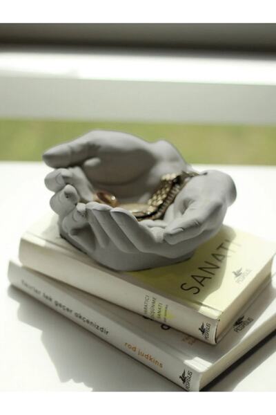 CMHOME Handmade Doğal Beton El, Avuç Dekoratif Kase, Saksı, Takı,kartvizit Vs...