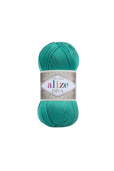 Alize 5 τμχ Diva Mercerized λεπτό νήμα Καλοκαιρινό μπικίνι μπουστάκι Μπλούζα Διχτυωτό νήμα 610 JADE