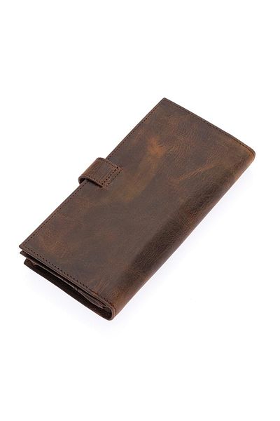 Fiyaka WP-2746 Античен кожен дълъг портфейл, кафяв