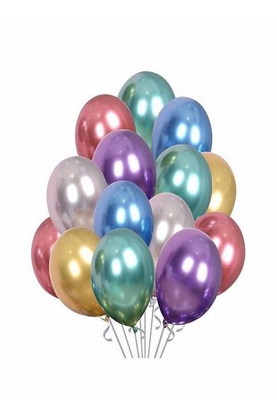 HBK 5 Pieces - 12" Chrome Mixed Color Balloon (30 CM DIAMETER)