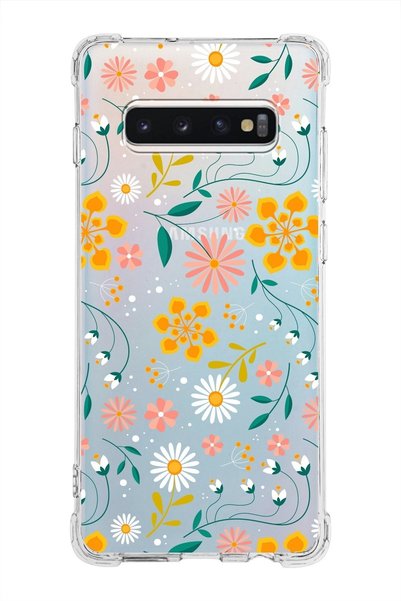 PrintiFy Samsung Galaxy S10 Plus Köşe Korumalı Antişok Kapak Çiçek Tasarımlı ...