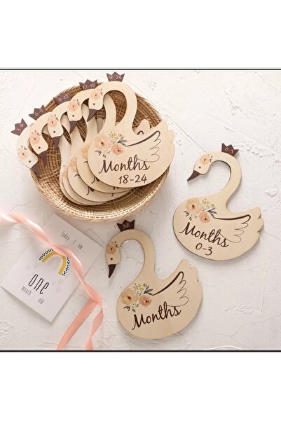 WooDanica منظم خزانة ملابس الأطفال، شماعة فاصلة لملابس الأطفال، 7 قطع مع شكل بجعة للأطفال من سن 0 إلى 24 شهرًا