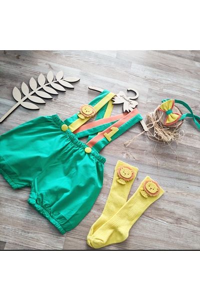 Feriatolye Safari Concept Green Colored Salopet Cake Blast Costume