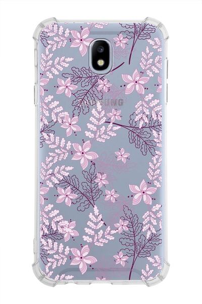PrintiFy Samsung Galaxy J7 Pro Köşe Korumalı Antişok Kapak Floral Pudra Tasar...