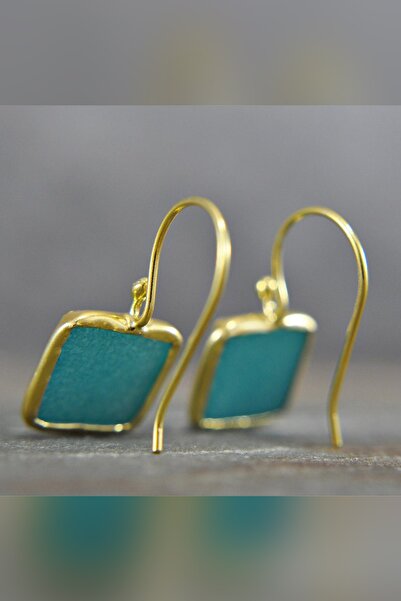 LADYMİRAGE Mavi Yeşim Taşı Gümüş Küpe