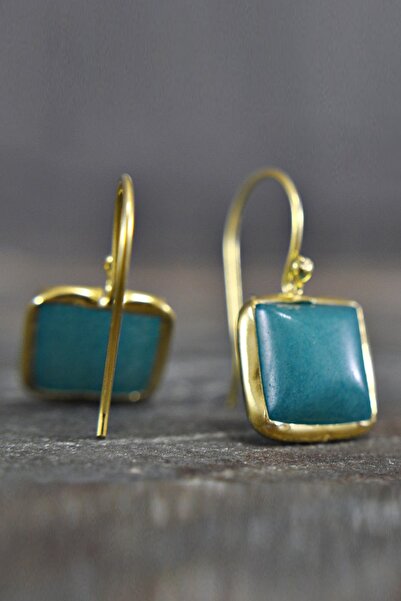 LADYMİRAGE Mavi Yeşim Taşı Gümüş Küpe