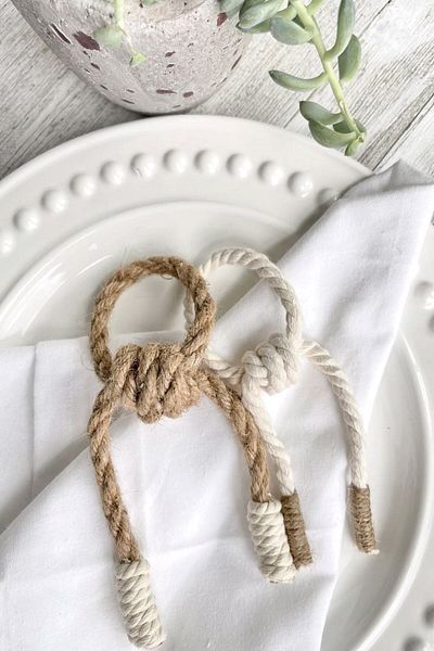 Emtory Home 6 inele boeme din frânghie naturală pentru șervețele