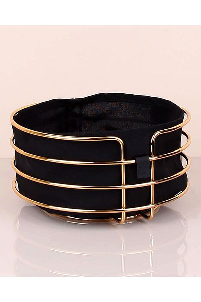 LSH LUSSO Round Gold Bread Bowl