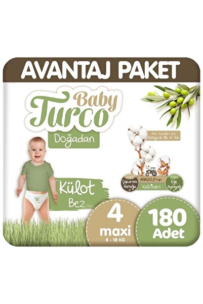 Baby Turco مجموعة Doğadan Avantaj حفاضات داخلية مقاس 4 90x2 180 قطعة