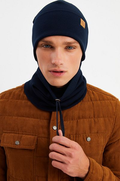Butikgiz Men's Fisherman Style Cotton Camisole, Anti-Sweat, Ultra Light, Soft Beret Neck Collar Set