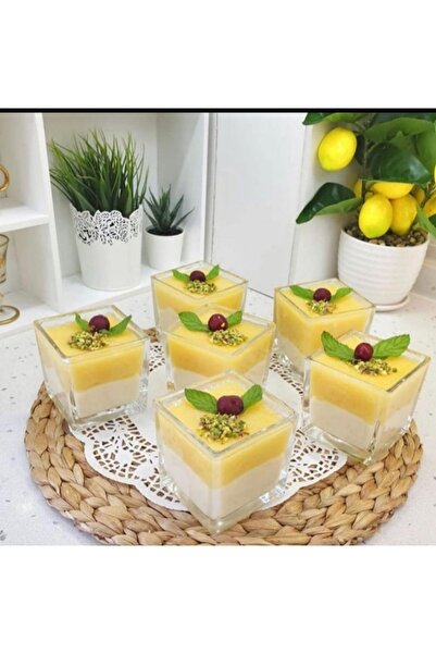 Badelihome 6 Lı Kare Cam Tatlı Sunumluk ,cam Kase