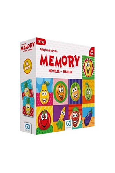 Games Memory Eşleştirme Kartları Meyve Sebzeler 48 Kart
