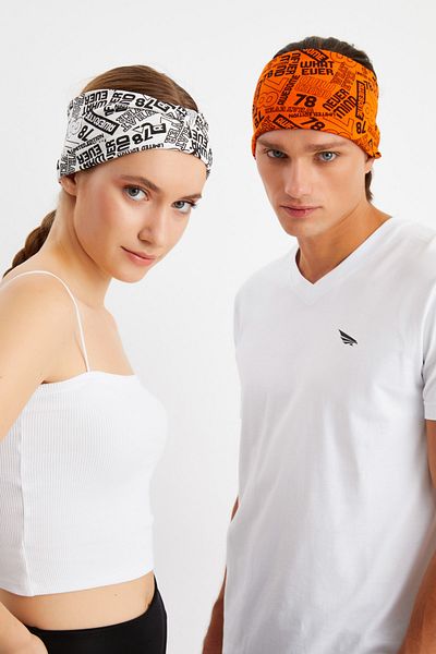Butikgiz 2 Pack Double Sided Usage Alternative, Cotton Combed, Non-Slip, Lightweight, Sports Hair Band Bandana