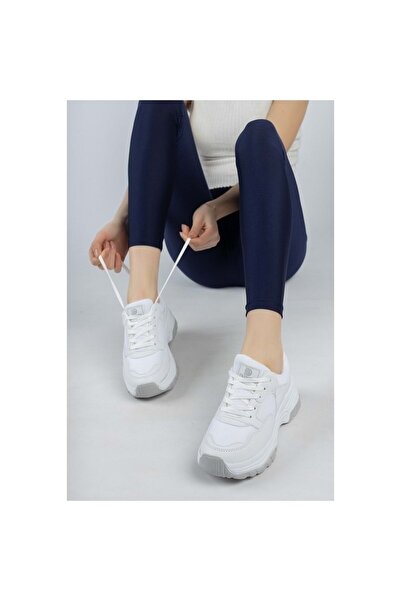 DarkStep Beyaz Shoes Siyah Spor Ayakkabı