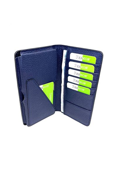DERKON Genuine Leather Unisex Wallet with Phone Compartment