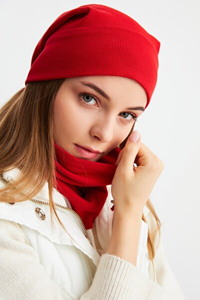 Butikgiz 3 in One Fisherman Style Beret + String Beret + Neck Collar Lightweight, 100% Cotton Winter Set