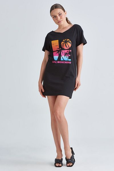Love Moschino فستان نسائي قصير مكتوب