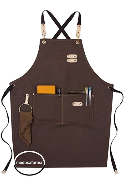 medusaforma Cross Strap Kitchen Apron Master Chef Cafe Restaurant Chef Waiter...