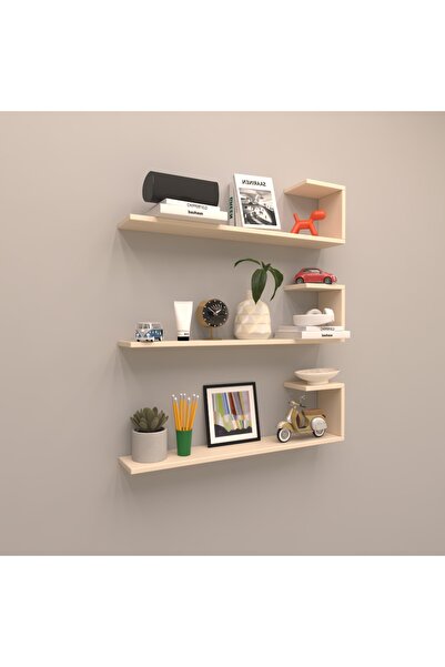 RAFKESTİR Minas Duvar Rafı 3'Lü - Krem