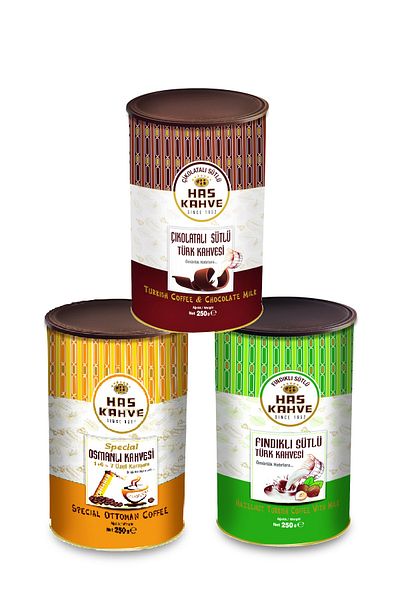 Has Kahve Has Magnificent 3-Piece Tin 3*250 Gr (Turkish Coffee with chocolate-nut and ottoman)