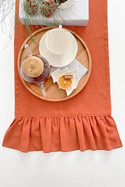 RİTMOHOME Βολάν Vintage Scandinavian Runner Κανέλα