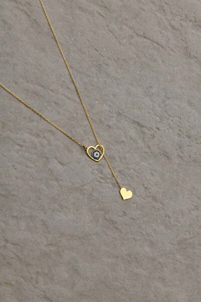 Minamis Silver 925 Ayar Gümüş Bayan Nazar Boncuklu Sallantılı Kalp Kolye