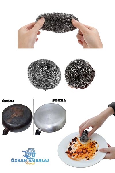 Özkan Ambalaj Temizlik Steel Ball Wire Dishwasher Wire 60 Gr X 2 Pieces