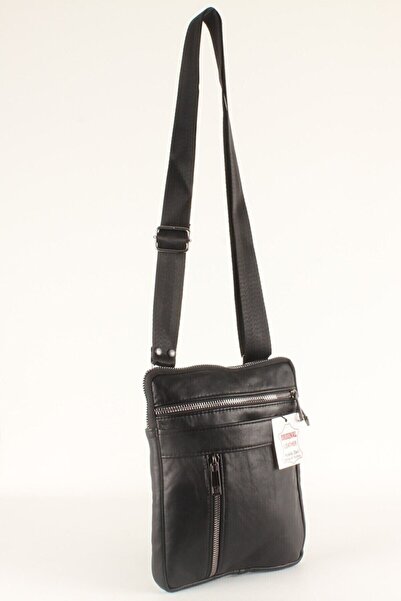 Erzeno Hakiki Deri Erkek Siyah Postacı Çanta