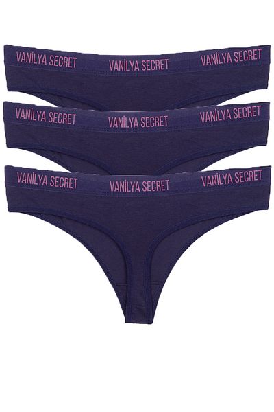 Vanilya Secret Дамски памучни прашки с ластик и талия, комплект от 3 броя