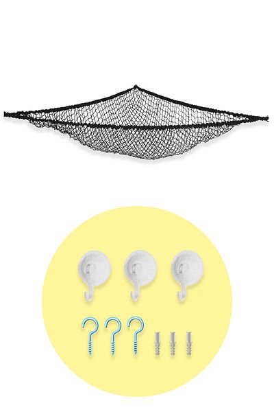 Moky Design Toy Box, Mesh Toy Hammock Instead Of Laundry Basket, Baby Kids Room Organizer